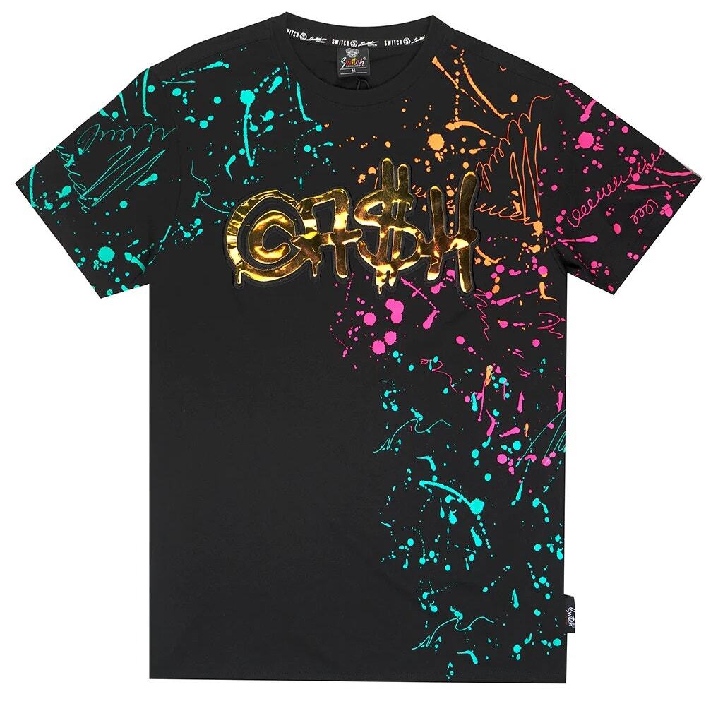 Switch Remarkable Men's T-Shirt Metallic Applique Cash Paint Splatter Tee